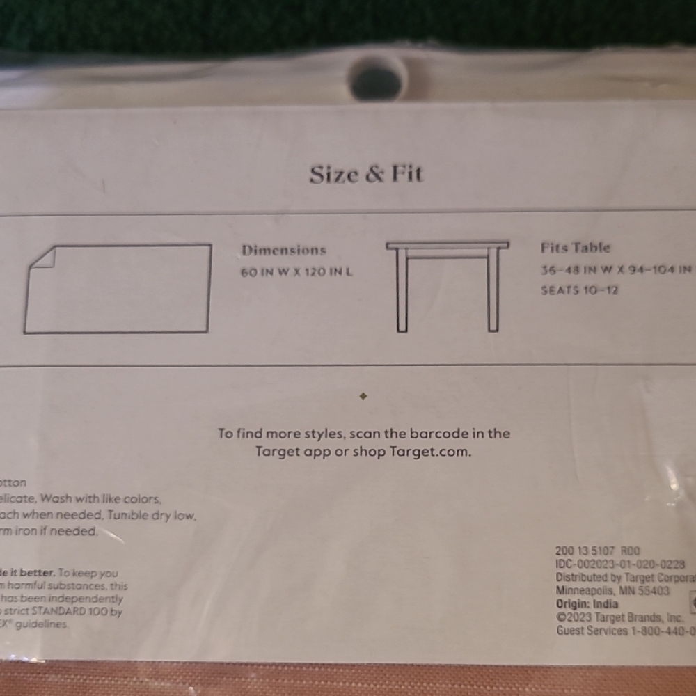 Target Threshold Blush Rectangular Tablecloth - Picture 2 of 3